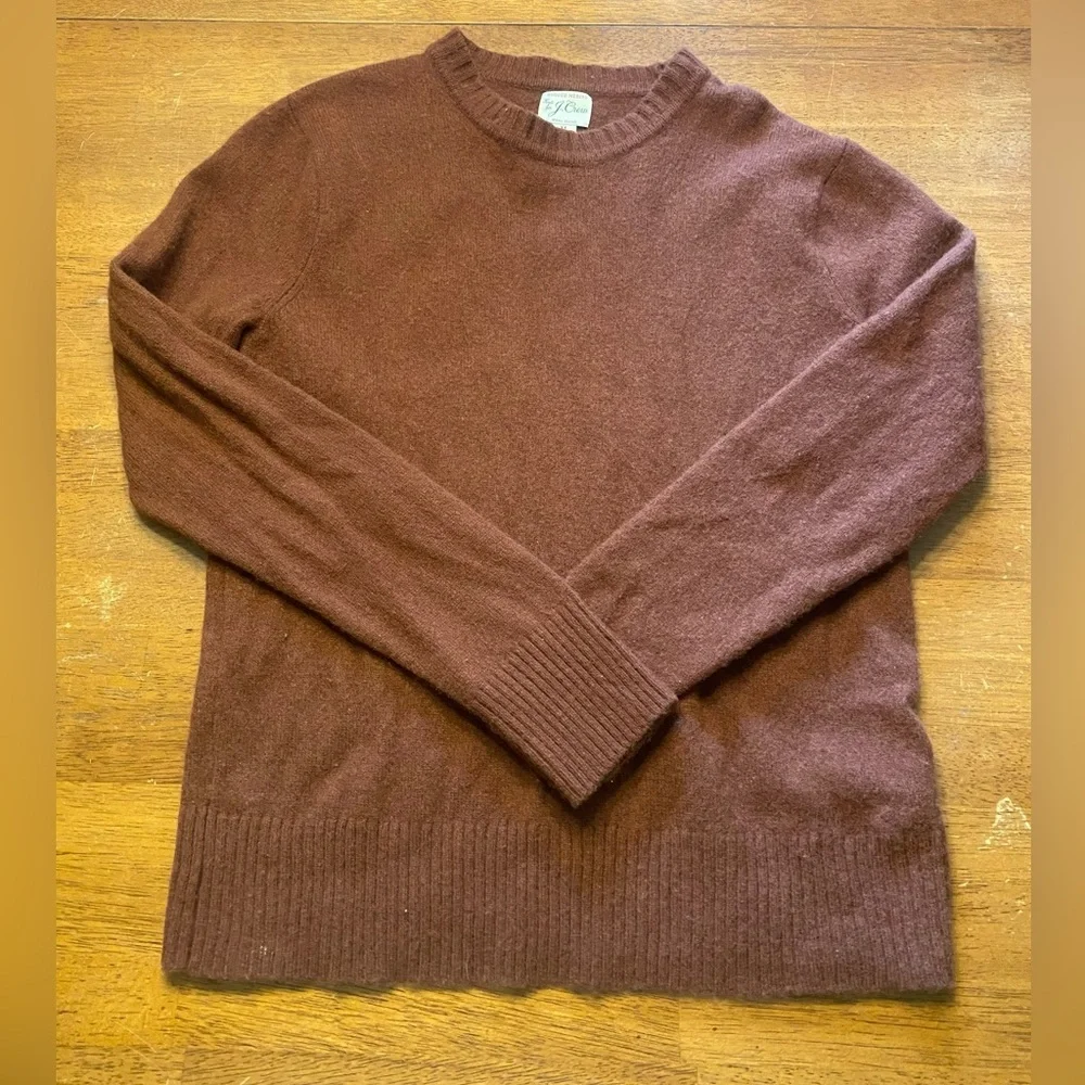 J. Crew Men's Rugged Merino  Crewneck Sweater Brown